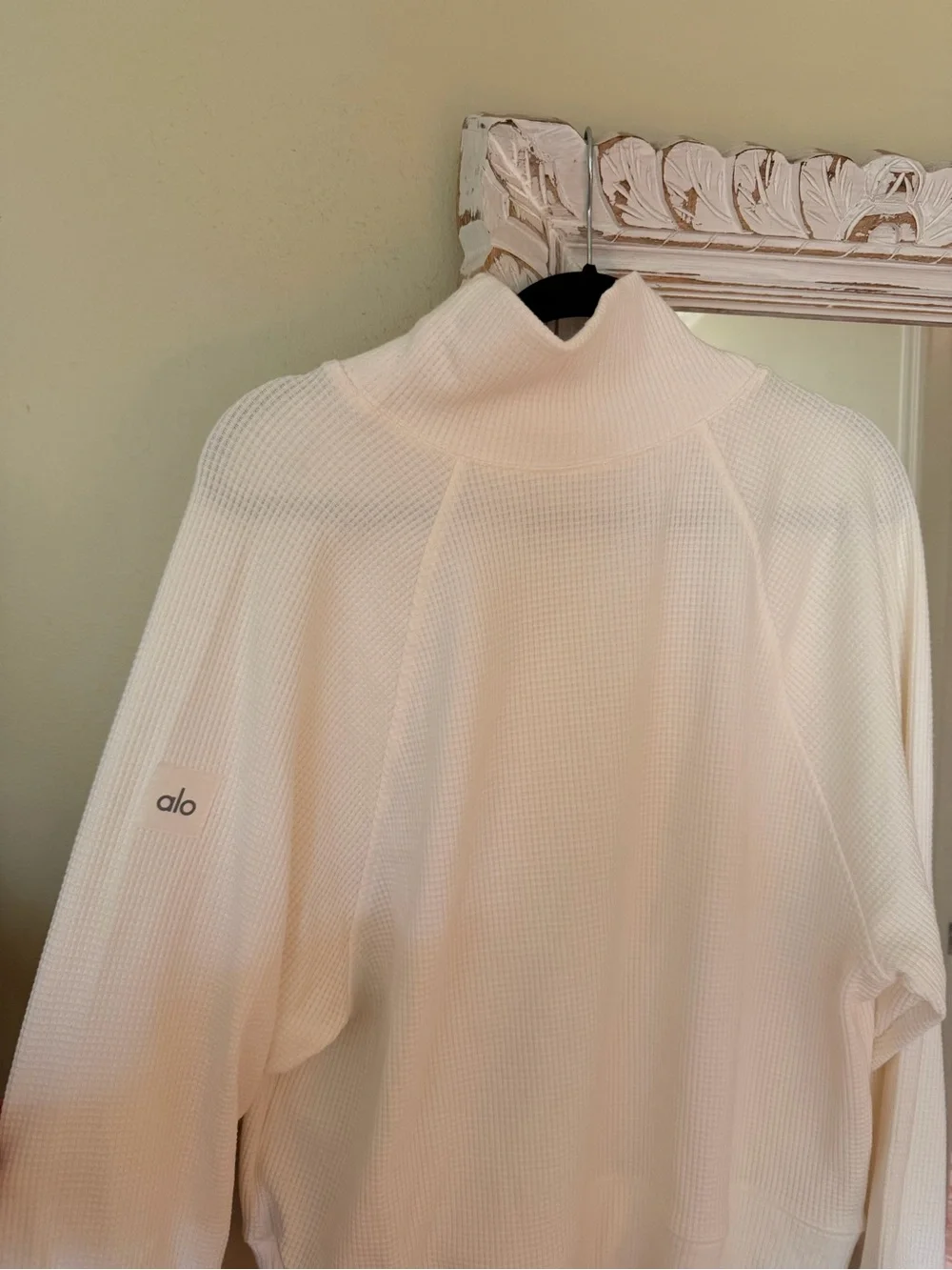 ALO Waffle Weekend Escape Mock Neck Long Sleeve